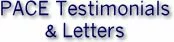 PACE Testimonials and Letters Index